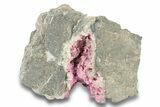 Bright Pink Roselite Crystals on Calcite - Morocco #251999-1